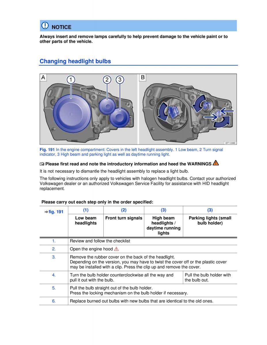 VW Golf VI 6 GTI owners manual / page 309