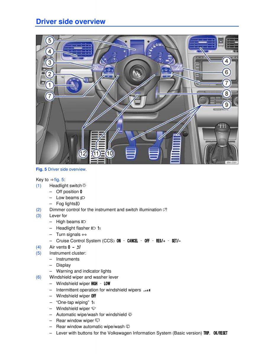VW Golf VI 6 GTI owners manual / page 5