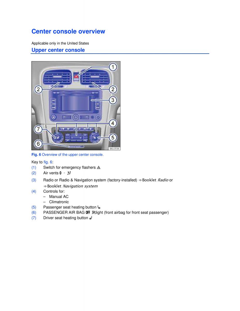 VW Jetta VI SportWagen owners manual / page 7