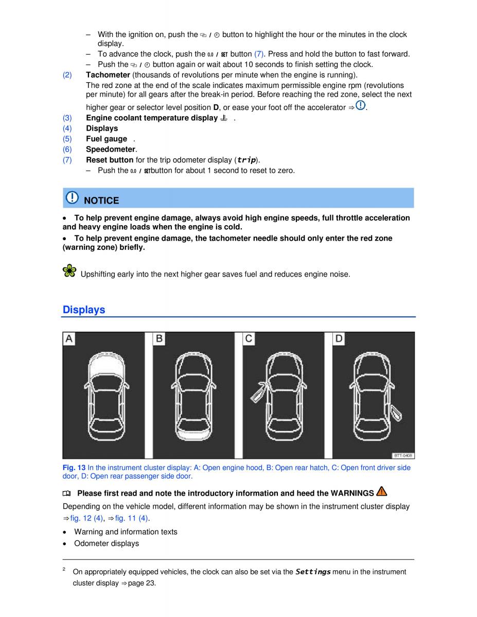 VW Jetta VI SportWagen owners manual / page 14