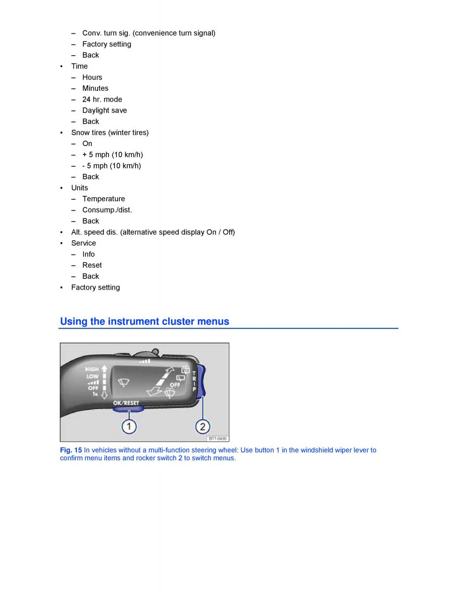 VW Jetta VI SportWagen owners manual / page 22