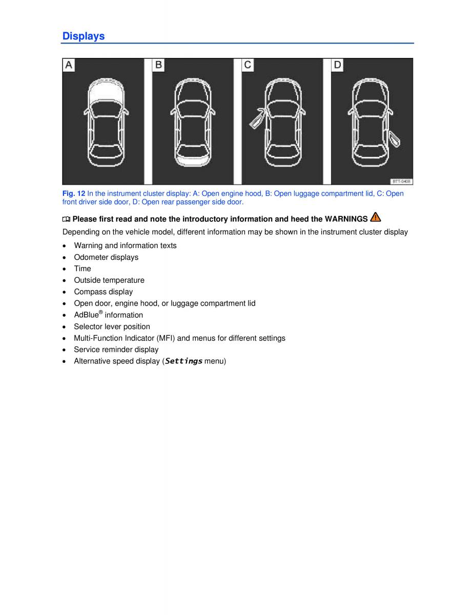 manual  VW Passat B7 NMS owners manual / page 14