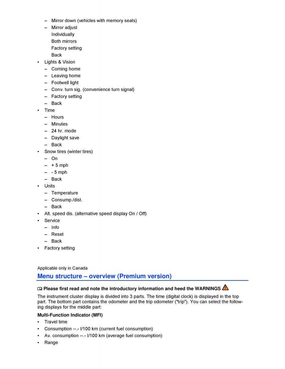 manual  VW Passat B7 NMS owners manual / page 21