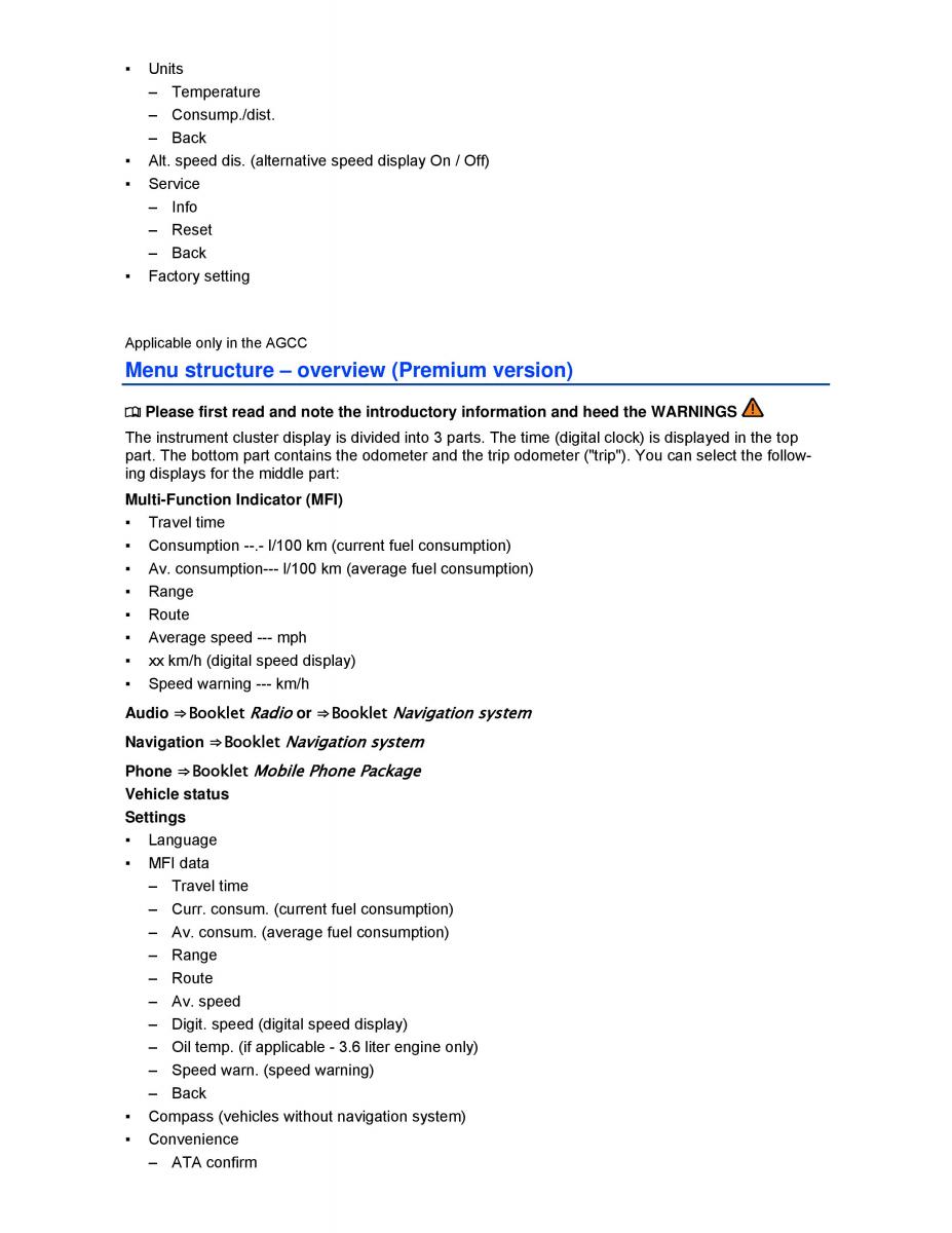 manual  VW Passat B7 NMS owners manual / page 25