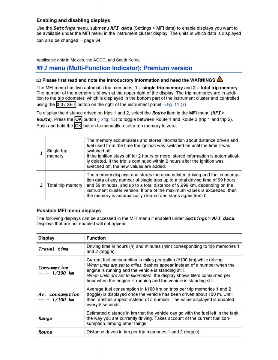 VW Passat B7 NMS owners manual / page 33