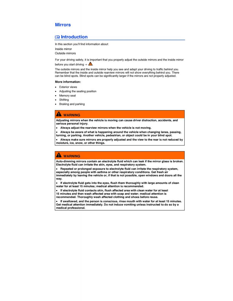 VW Tiguan owners manual / page 125