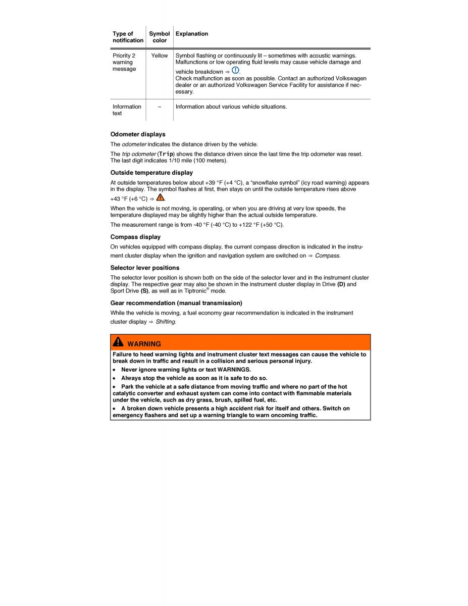 VW Tiguan owners manual / page 15