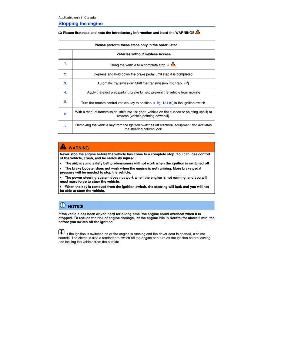VW Tiguan owners manual / page 222