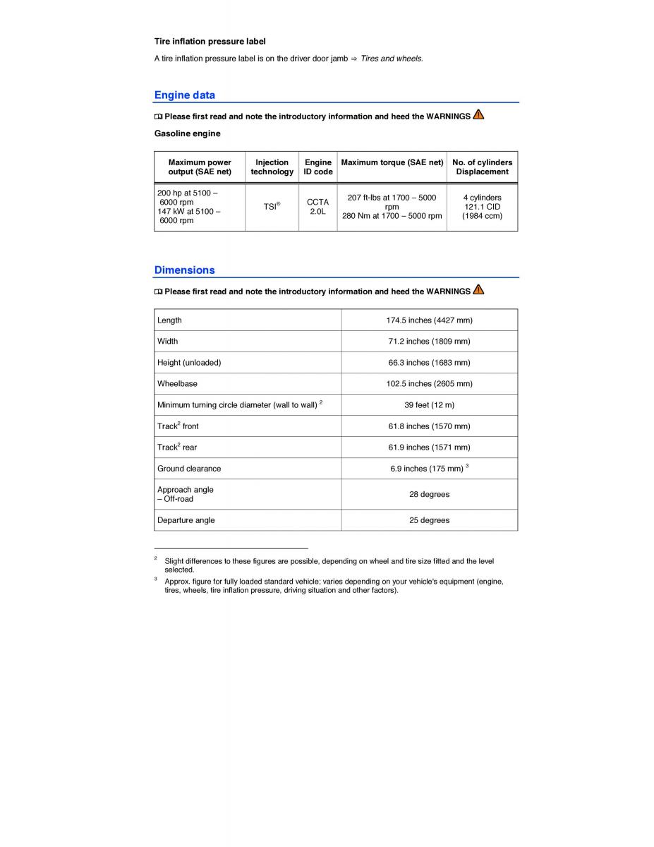 VW Tiguan owners manual / page 35