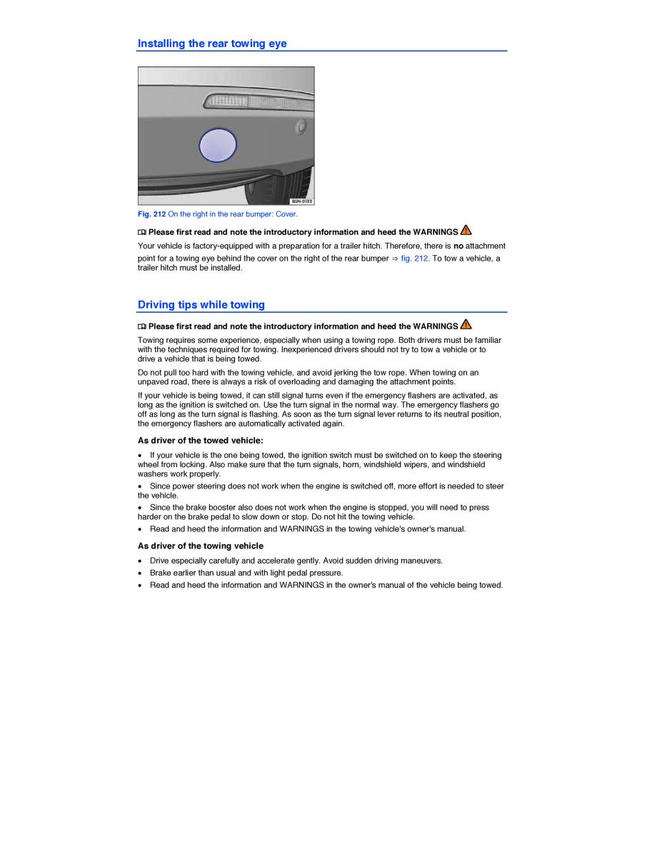 VW Tiguan owners manual / page 416