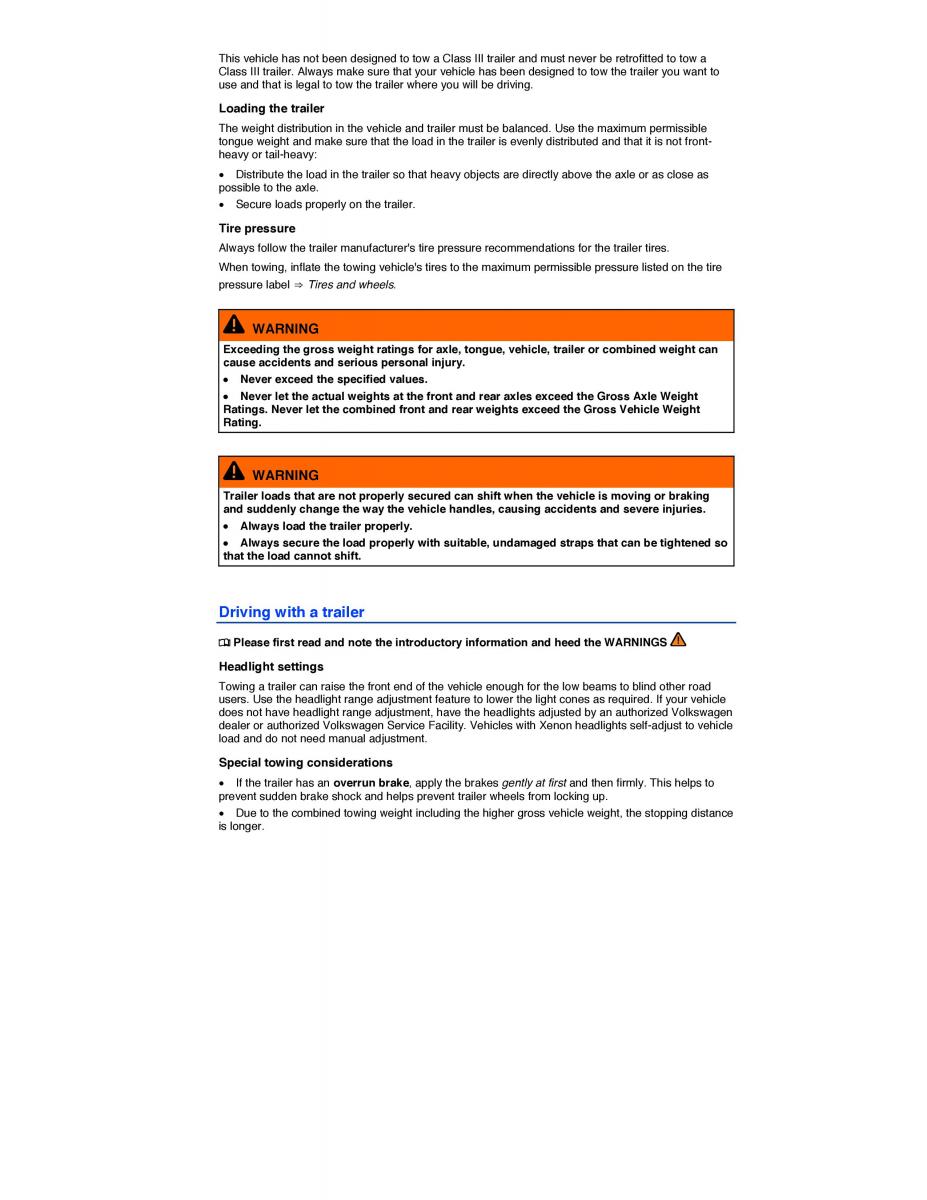VW Touareg II 2 owners manual / page 160