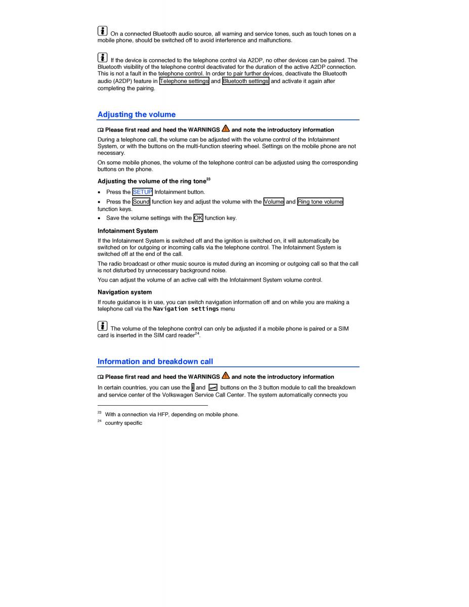 VW Touareg II 2 owners manual / page 343