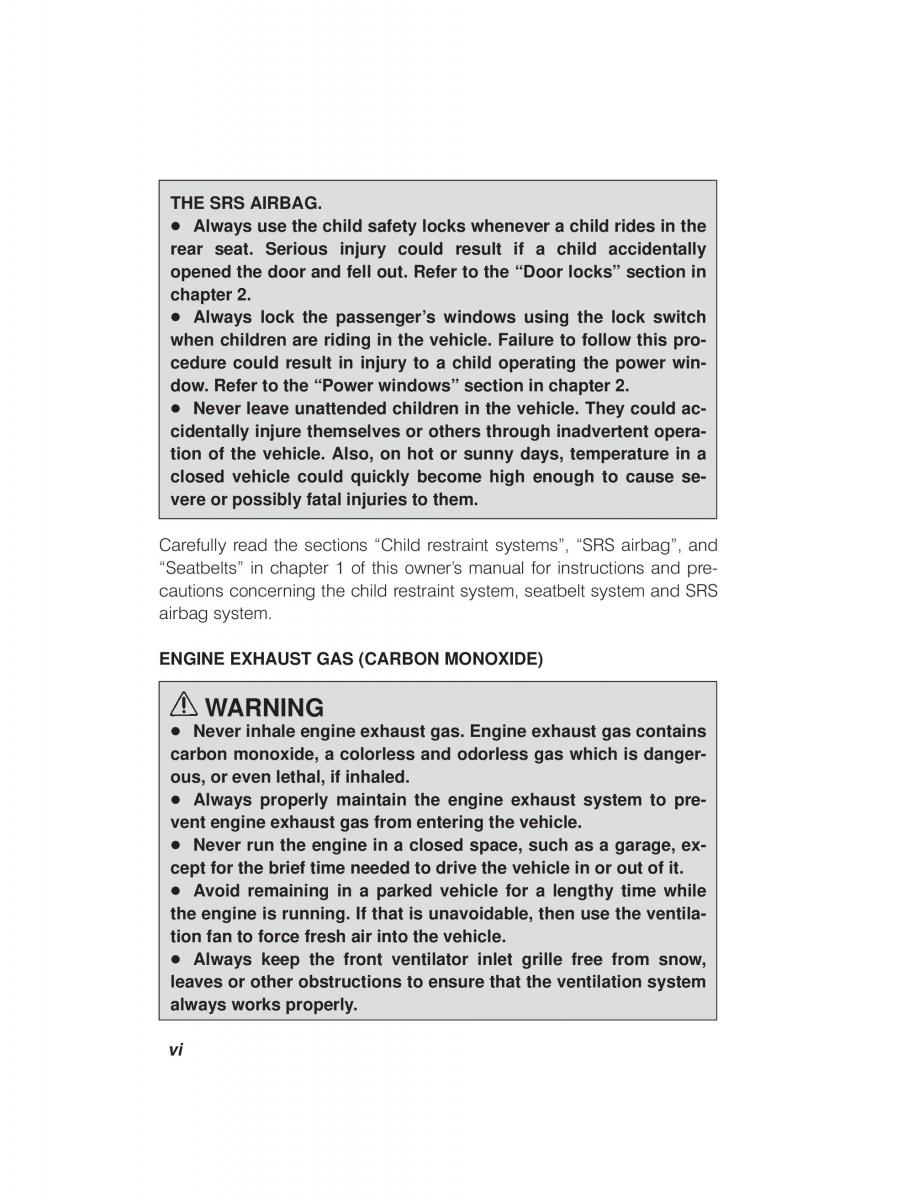 manual  Subaru Outback Legacy owners manual / page 6