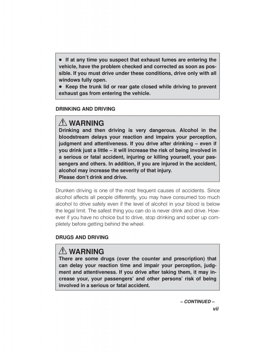 manual  Subaru Outback Legacy owners manual / page 7