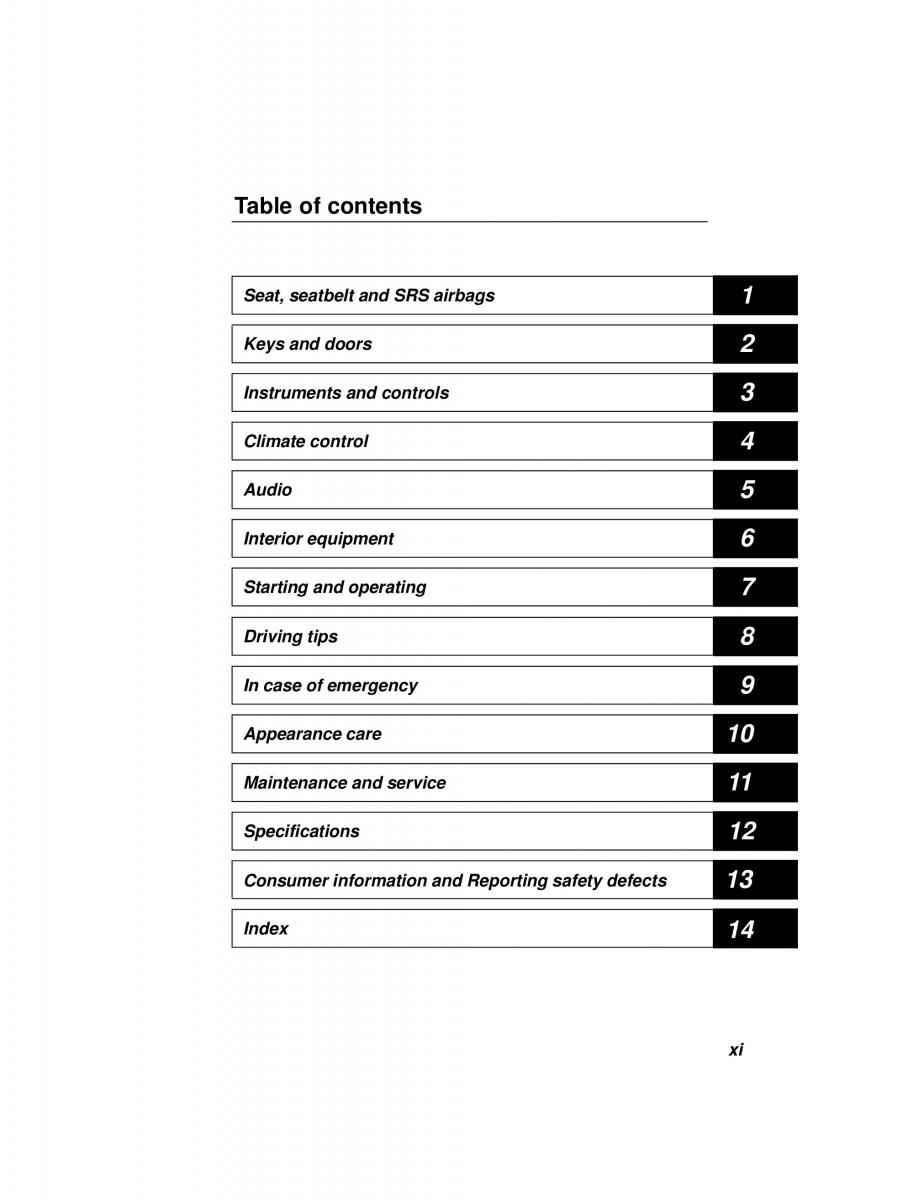 manual  Subaru Outback Legacy owners manual / page 10