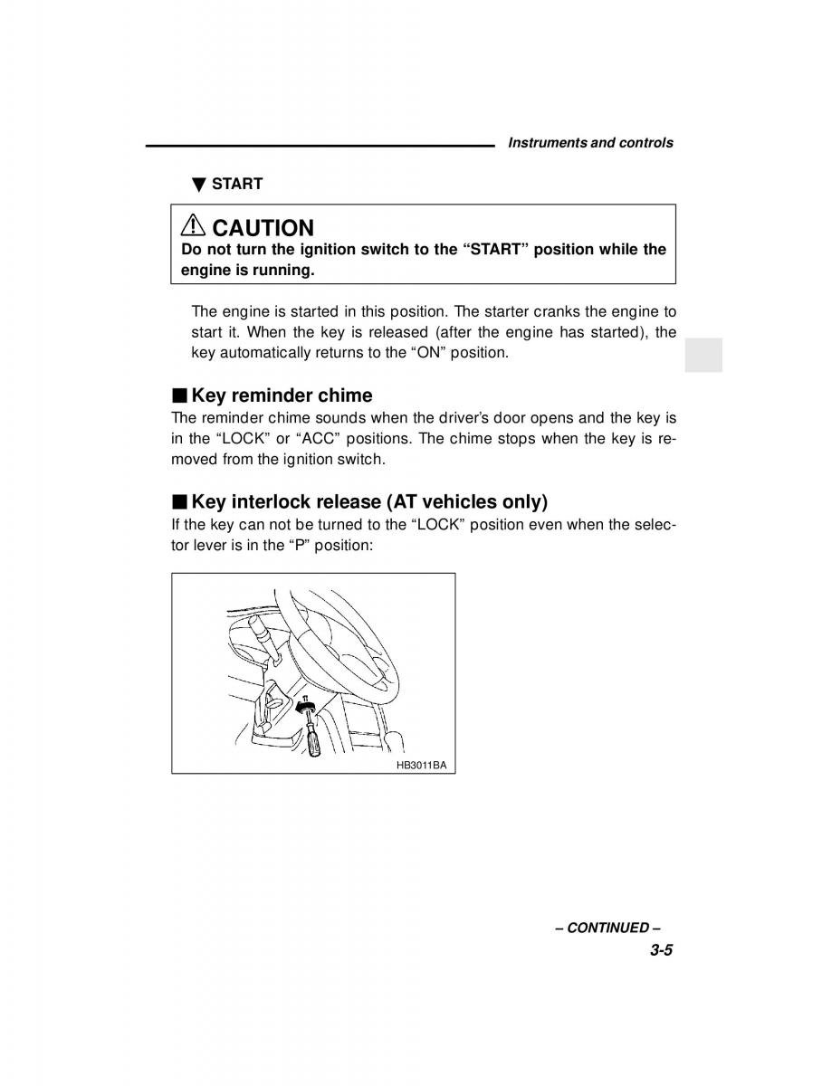 Subaru Outback Legacy owners manual / page 126
