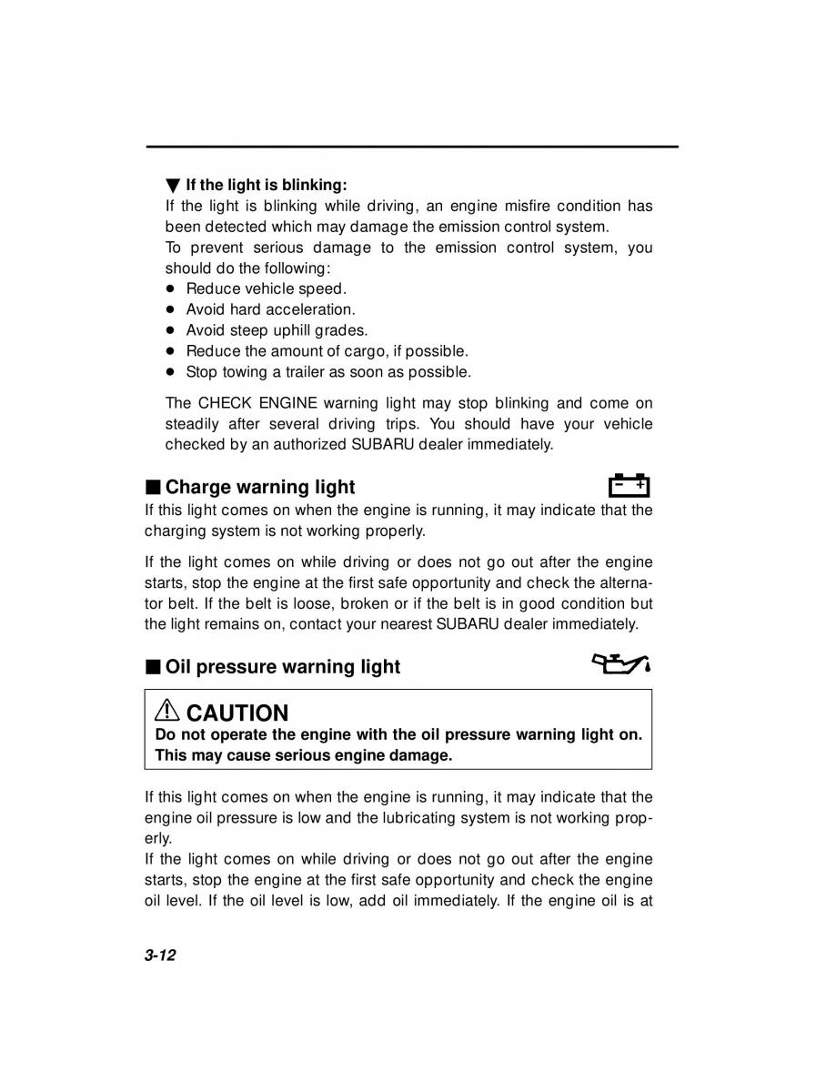 Subaru Outback Legacy owners manual / page 133