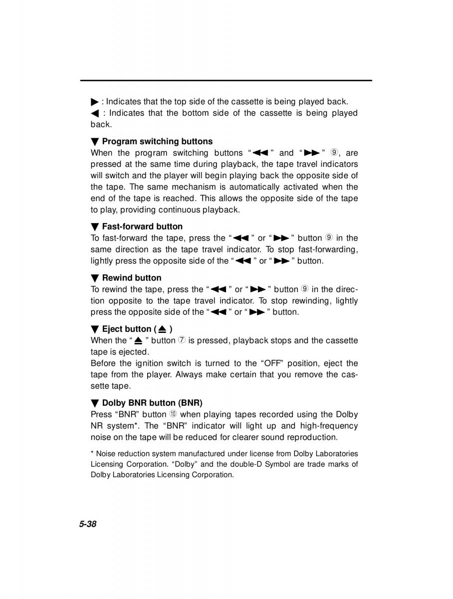 Subaru Outback Legacy owners manual / page 207