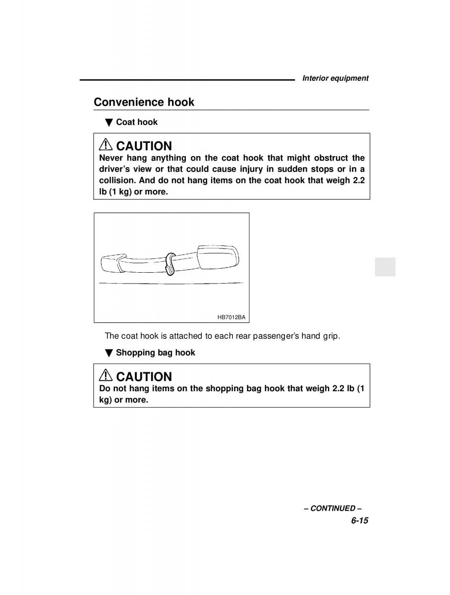 Subaru Outback Legacy owners manual / page 231