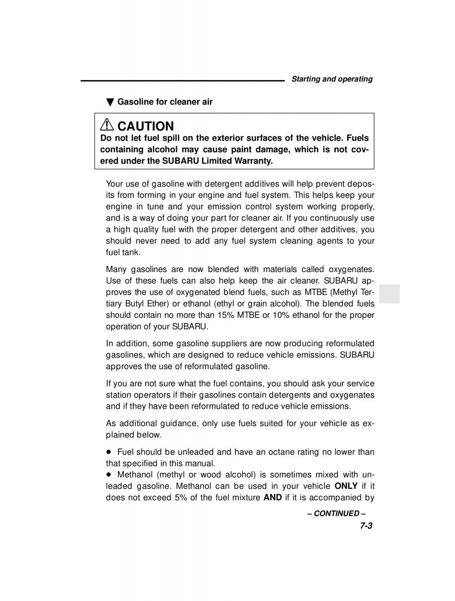 Subaru Outback Legacy owners manual / page 240