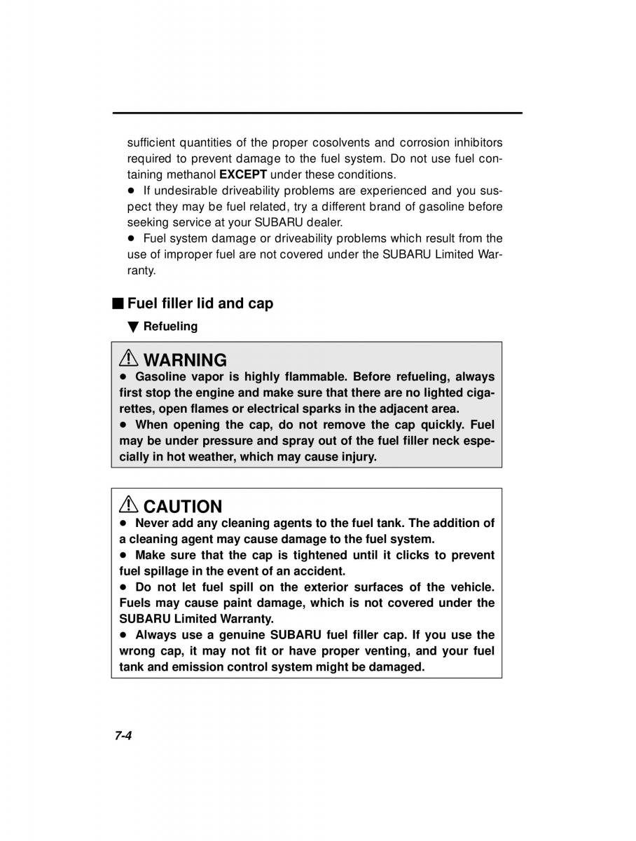 Subaru Outback Legacy owners manual / page 241
