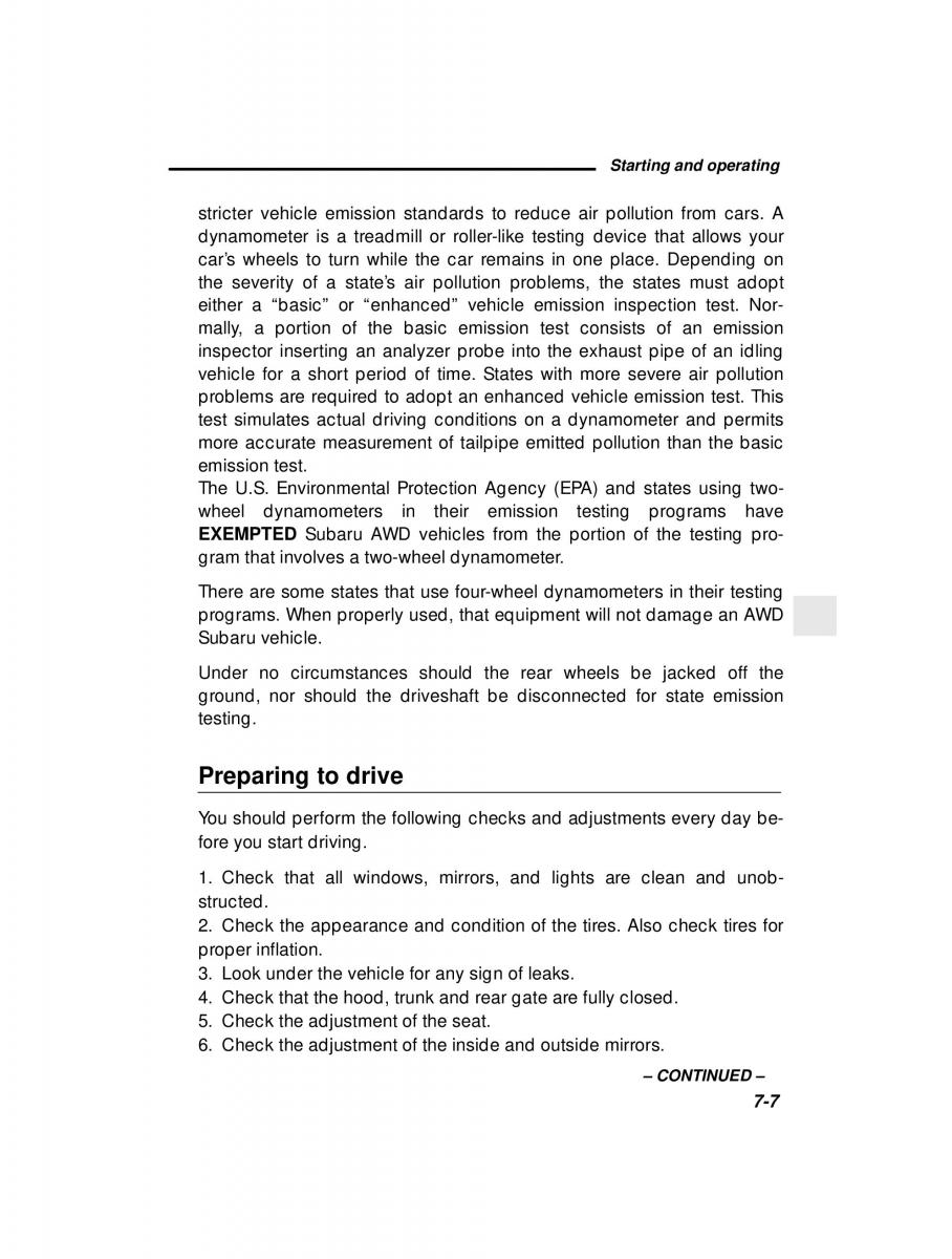 Subaru Outback Legacy owners manual / page 244