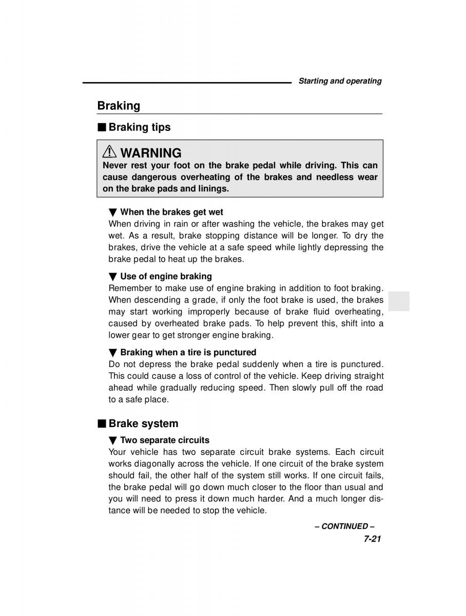 Subaru Outback Legacy owners manual / page 258