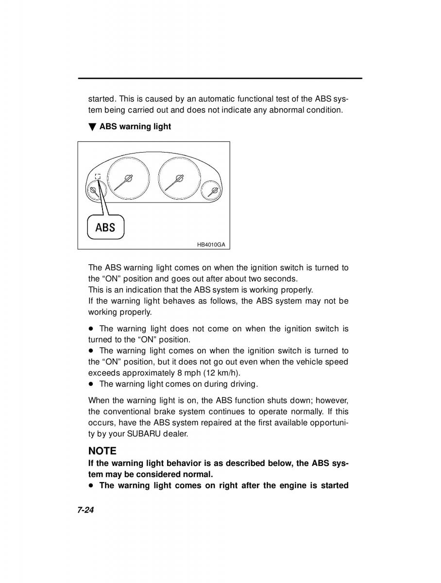 Subaru Outback Legacy owners manual / page 261