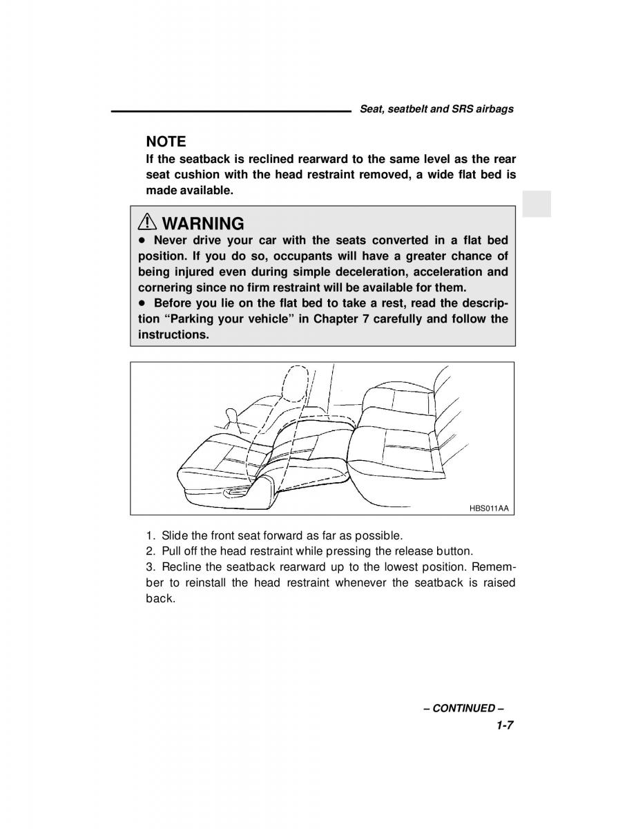 Subaru Outback Legacy owners manual / page 27