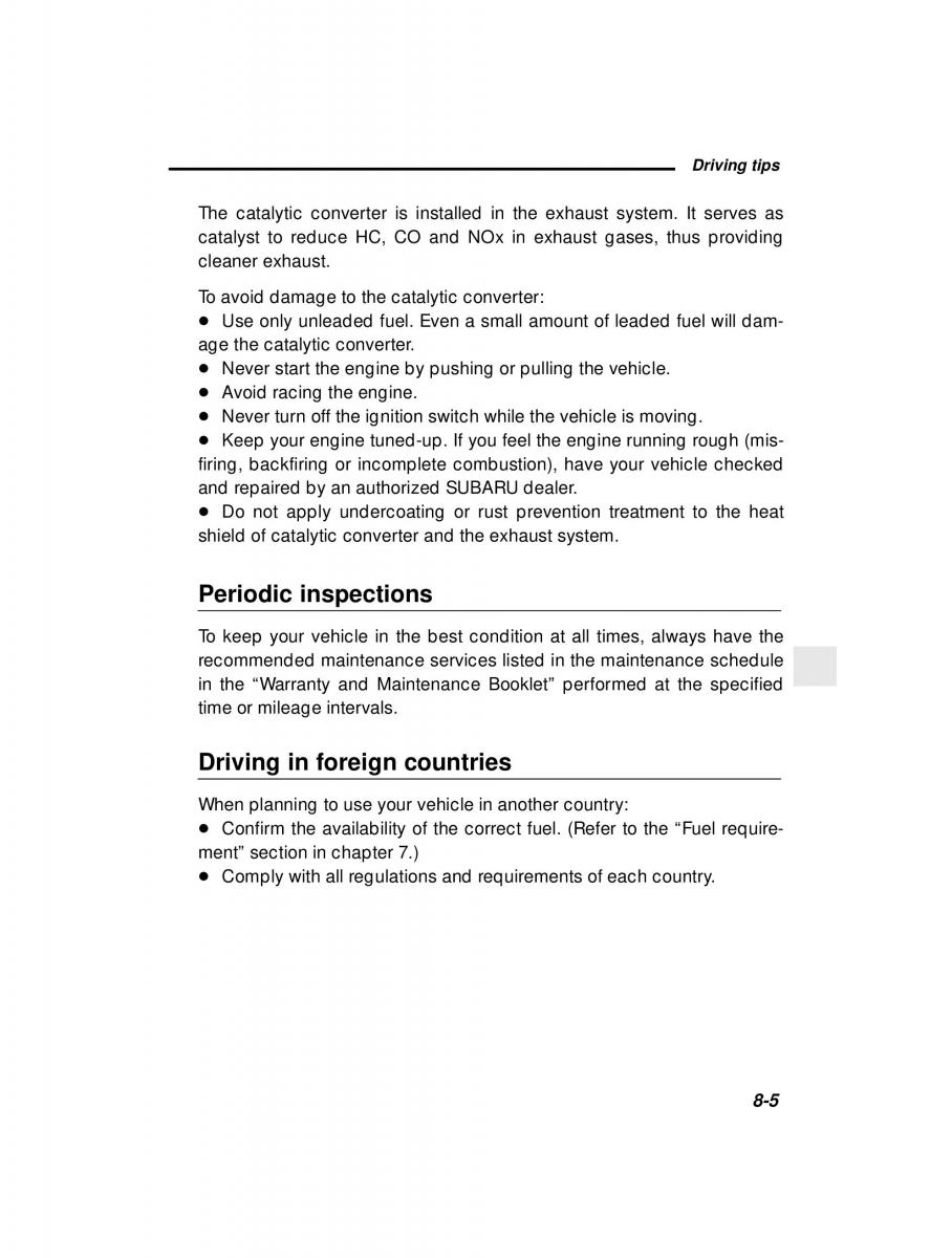 Subaru Outback Legacy owners manual / page 271