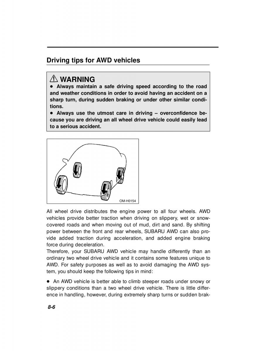 Subaru Outback Legacy owners manual / page 272