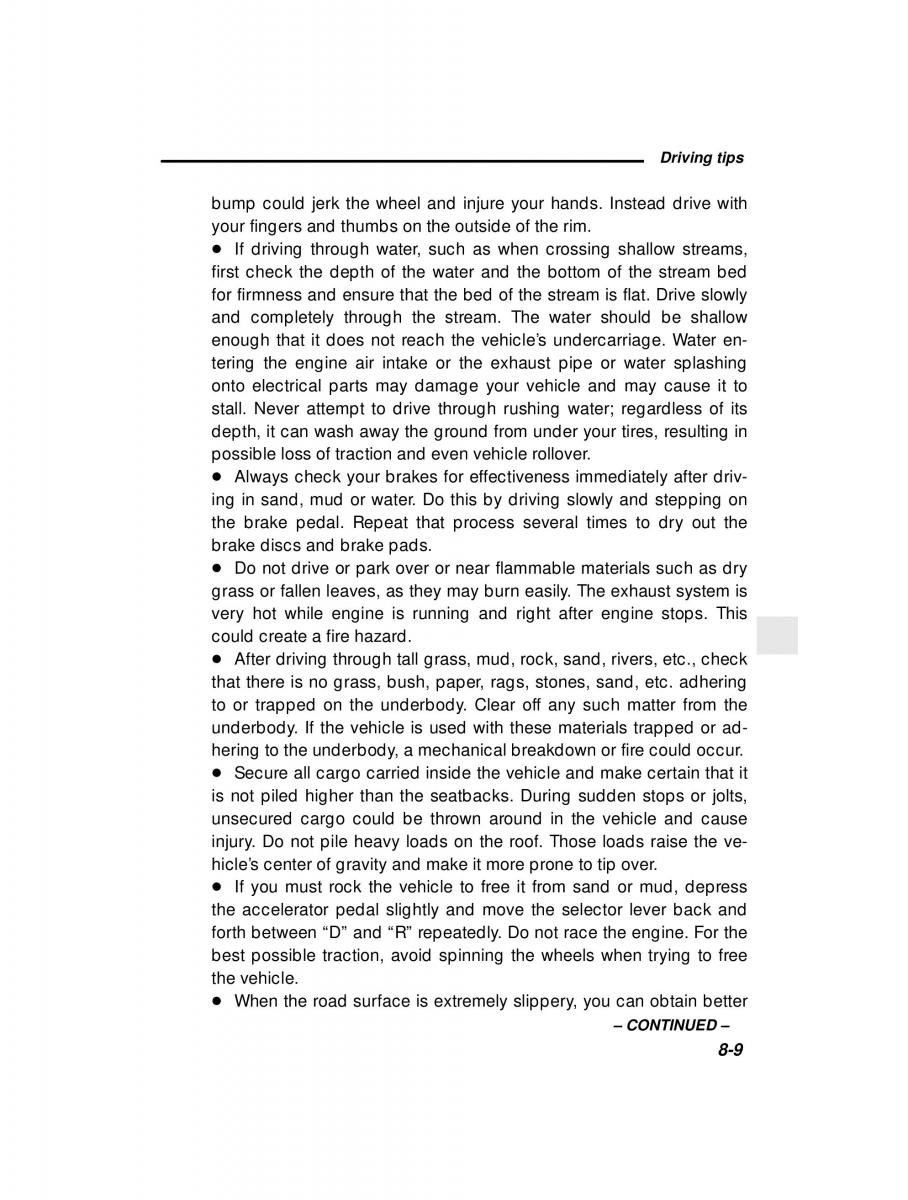Subaru Outback Legacy owners manual / page 275