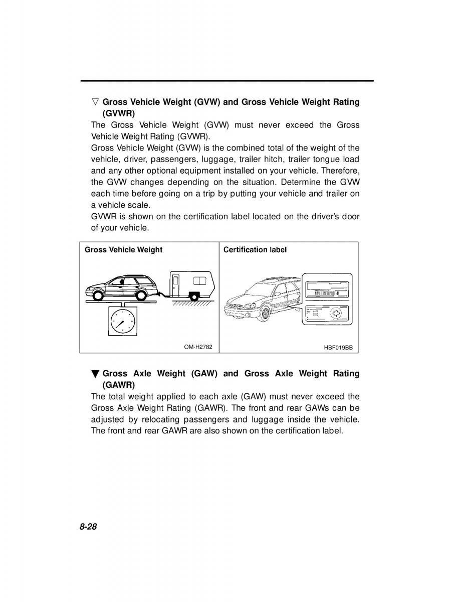 Subaru Outback Legacy owners manual / page 294