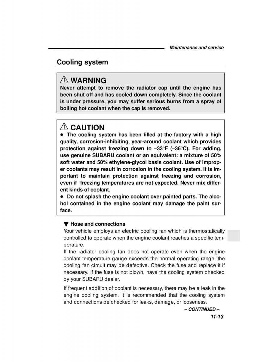Subaru Outback Legacy owners manual / page 352