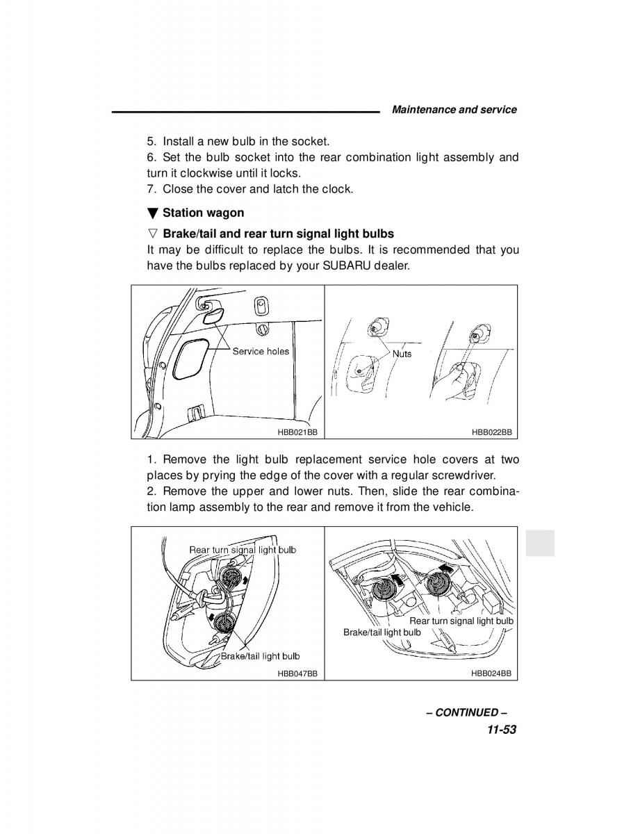Subaru Outback Legacy owners manual / page 392