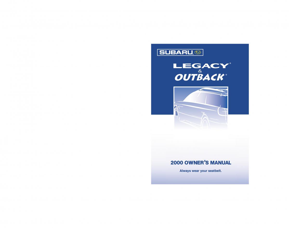 Subaru Outback Legacy owners manual / page 1
