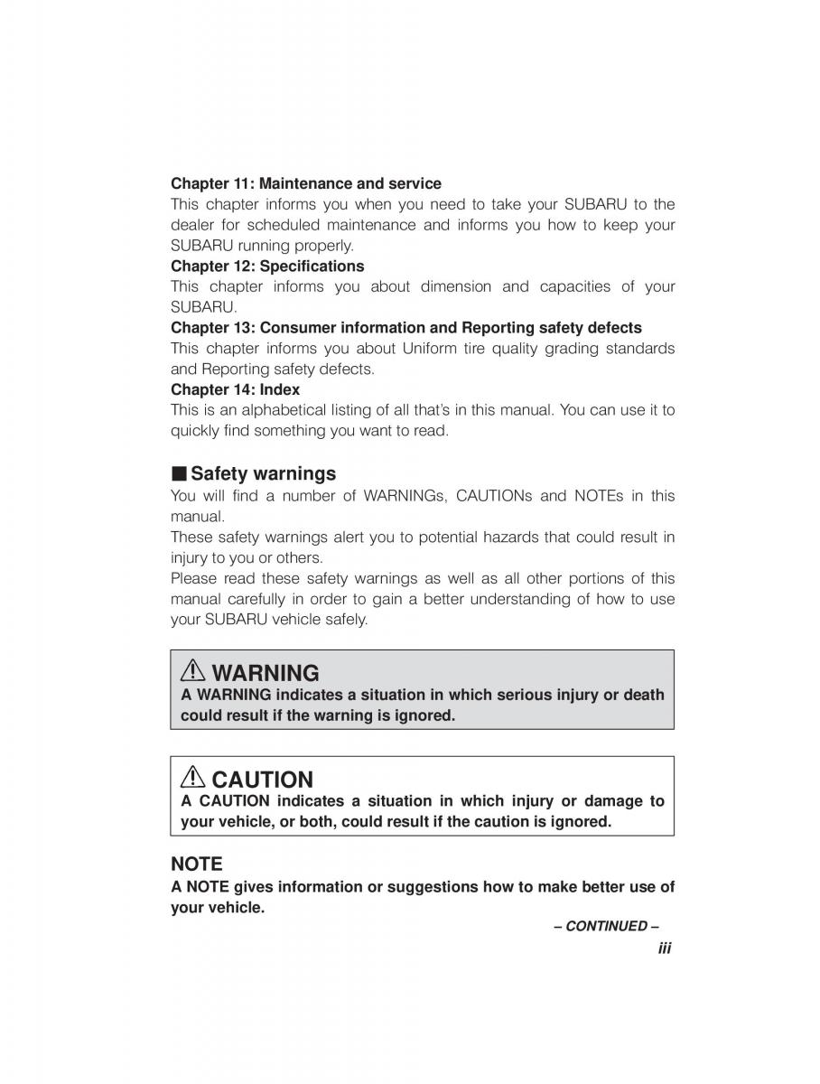 manual  Subaru Outback Legacy owners manual / page 3