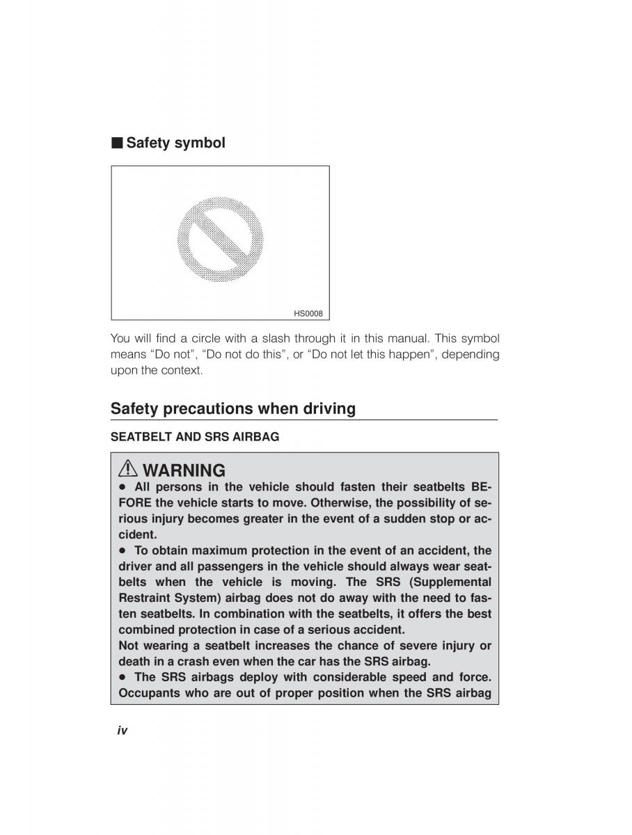 manual  Subaru Outback Legacy owners manual / page 4