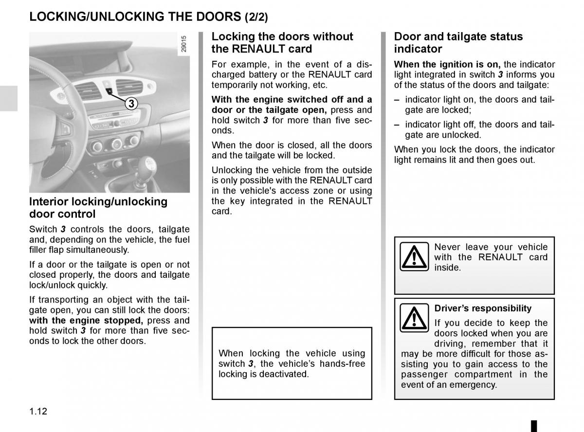 Renault Scenic III 3 owners manual / page 18