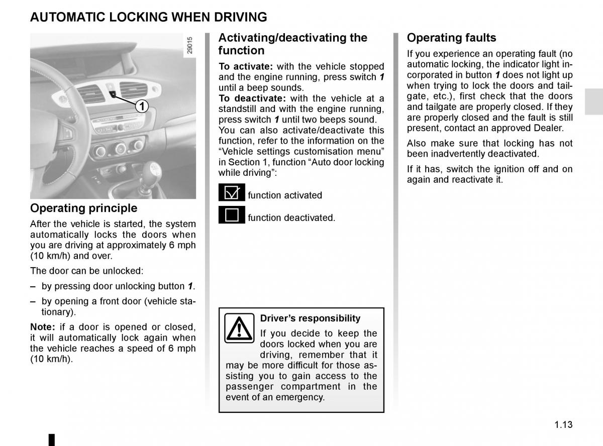 Renault Scenic III 3 owners manual / page 19