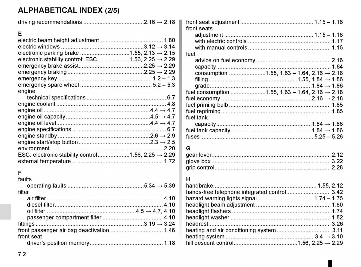 Renault Scenic III 3 owners manual / page 264