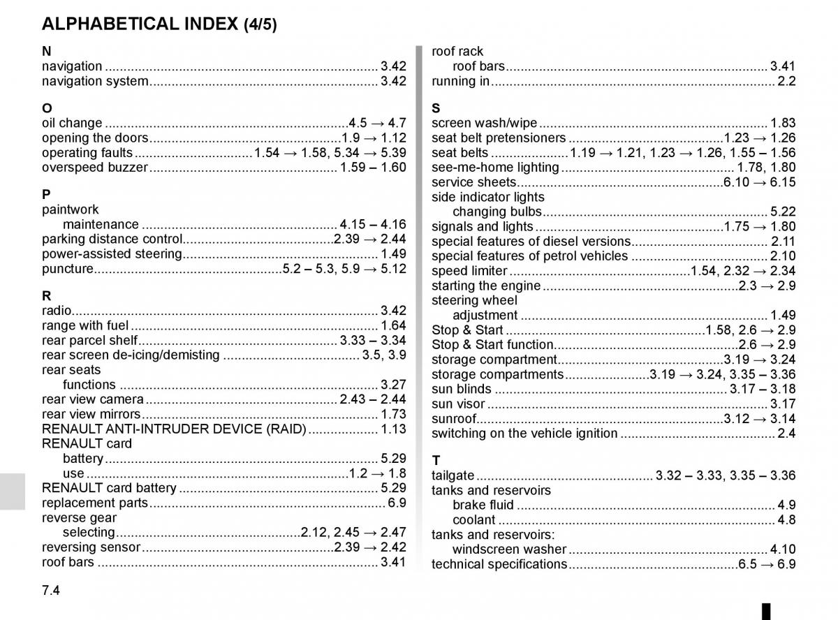 Renault Scenic III 3 owners manual / page 266