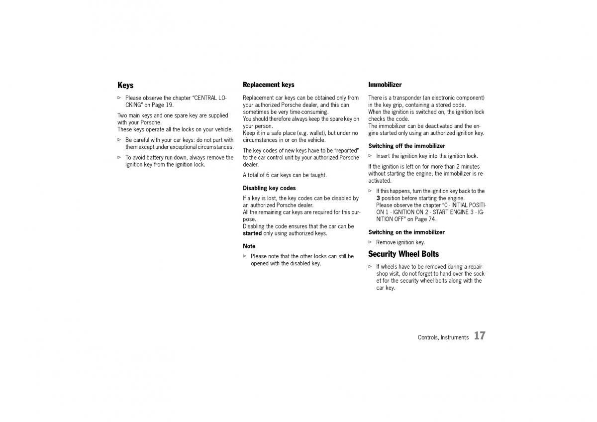manual  Porsche Cayman owners manual / page 17