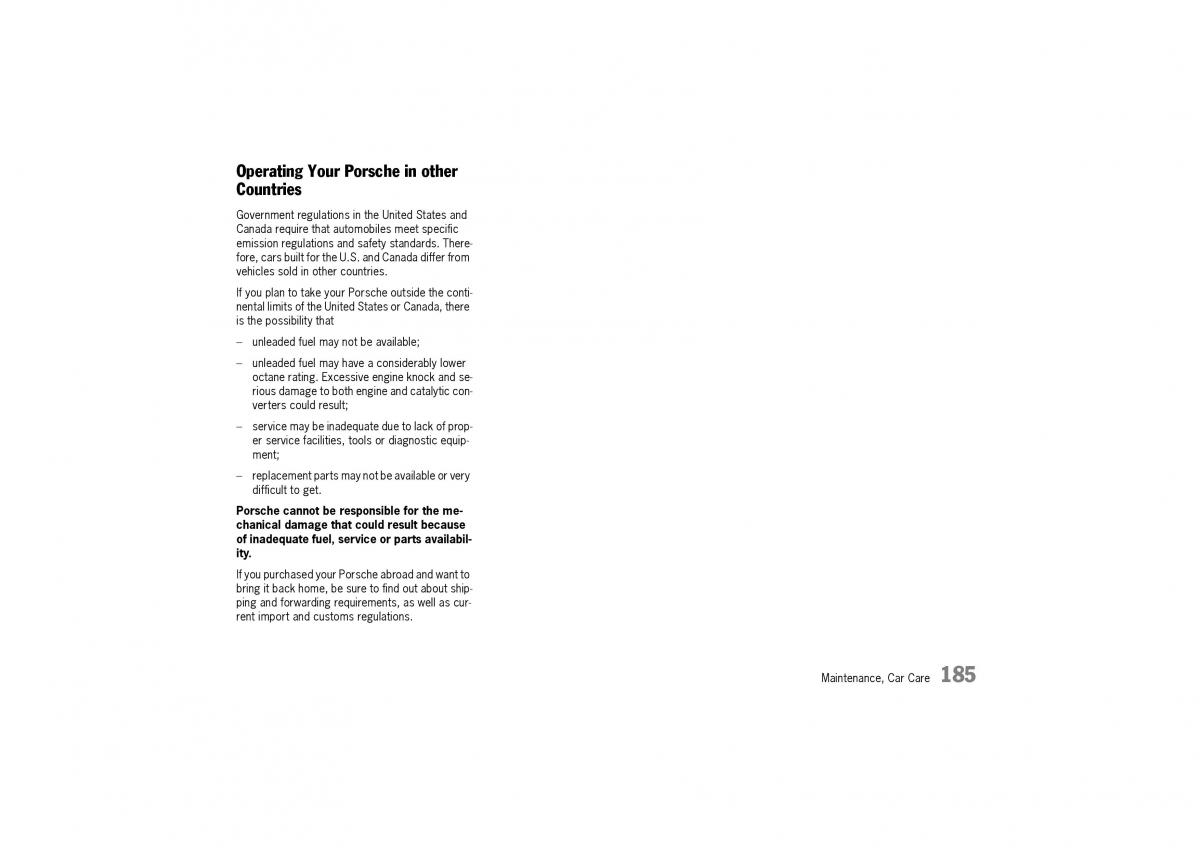 Porsche Cayman owners manual / page 185