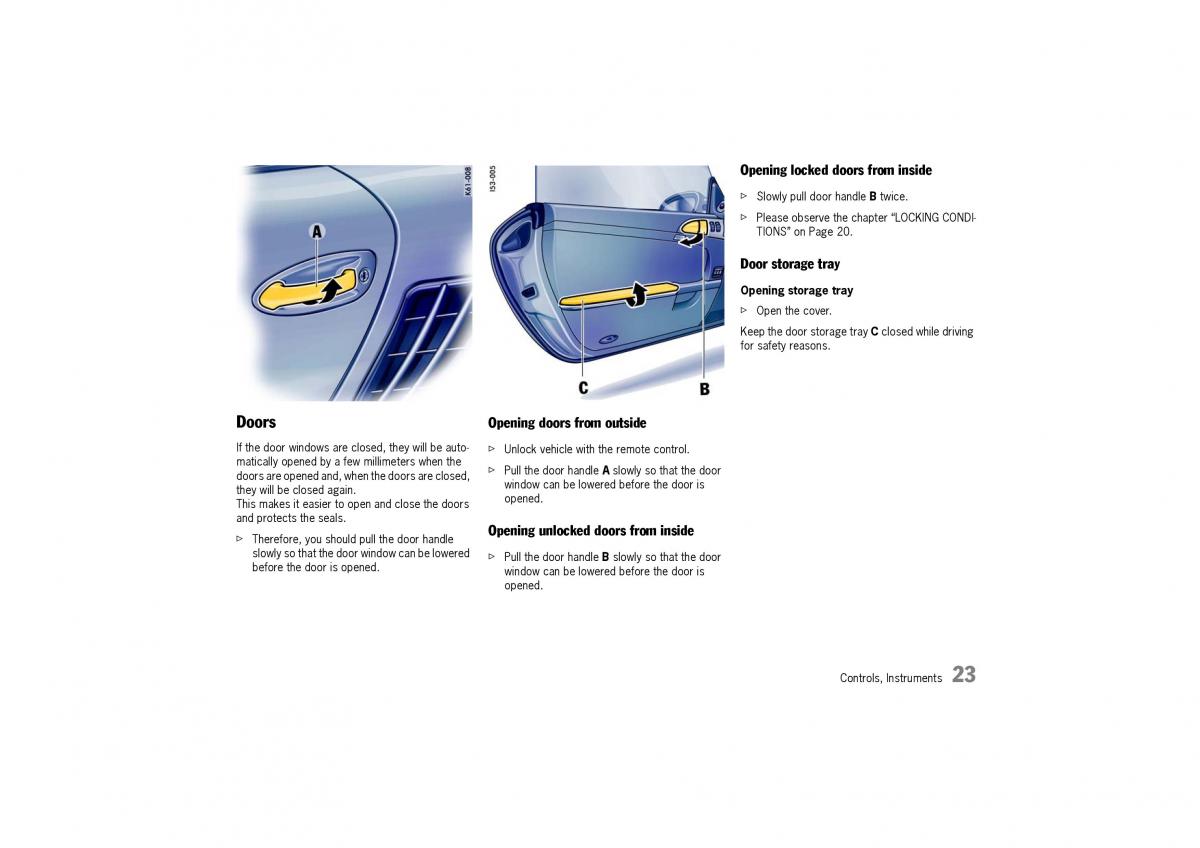 Porsche Cayman owners manual / page 23