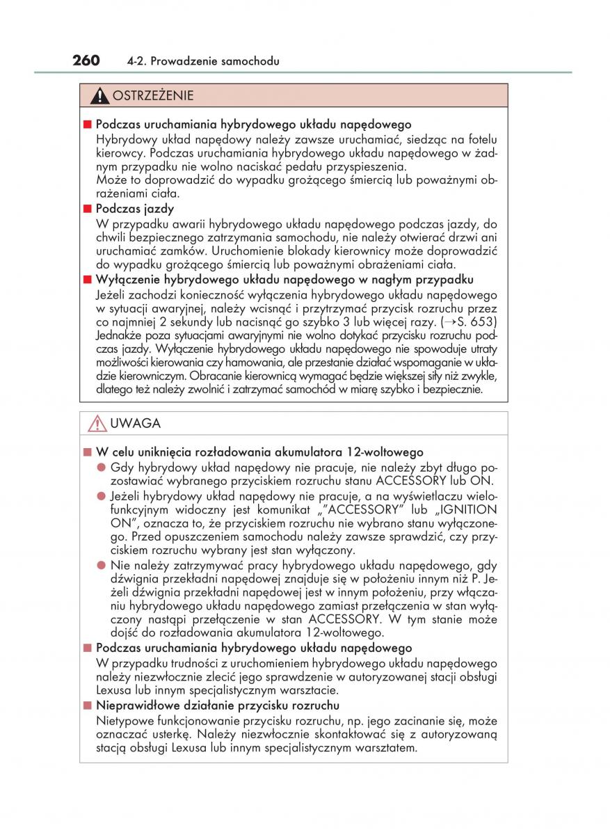 Lexus RX 450h IV 4 instrukcja obslugi / page 260