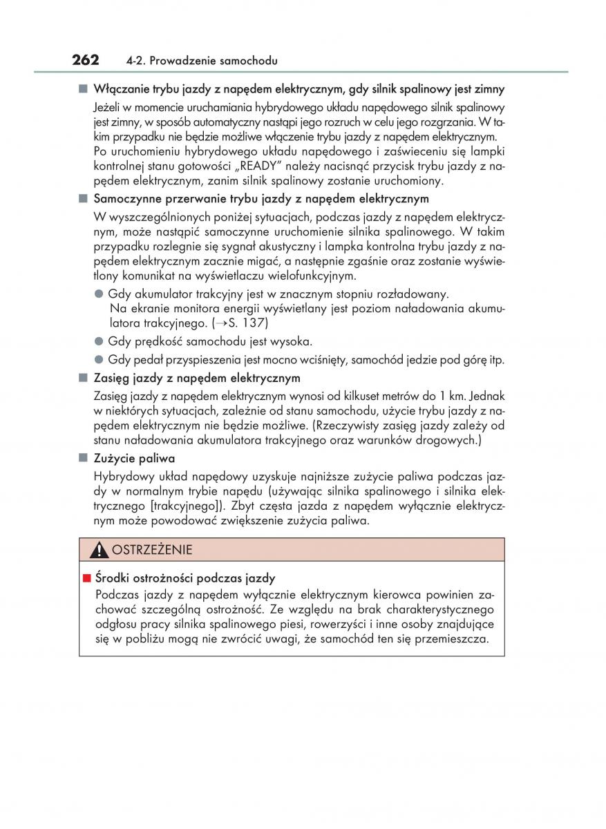 Lexus RX 450h IV 4 instrukcja obslugi / page 262