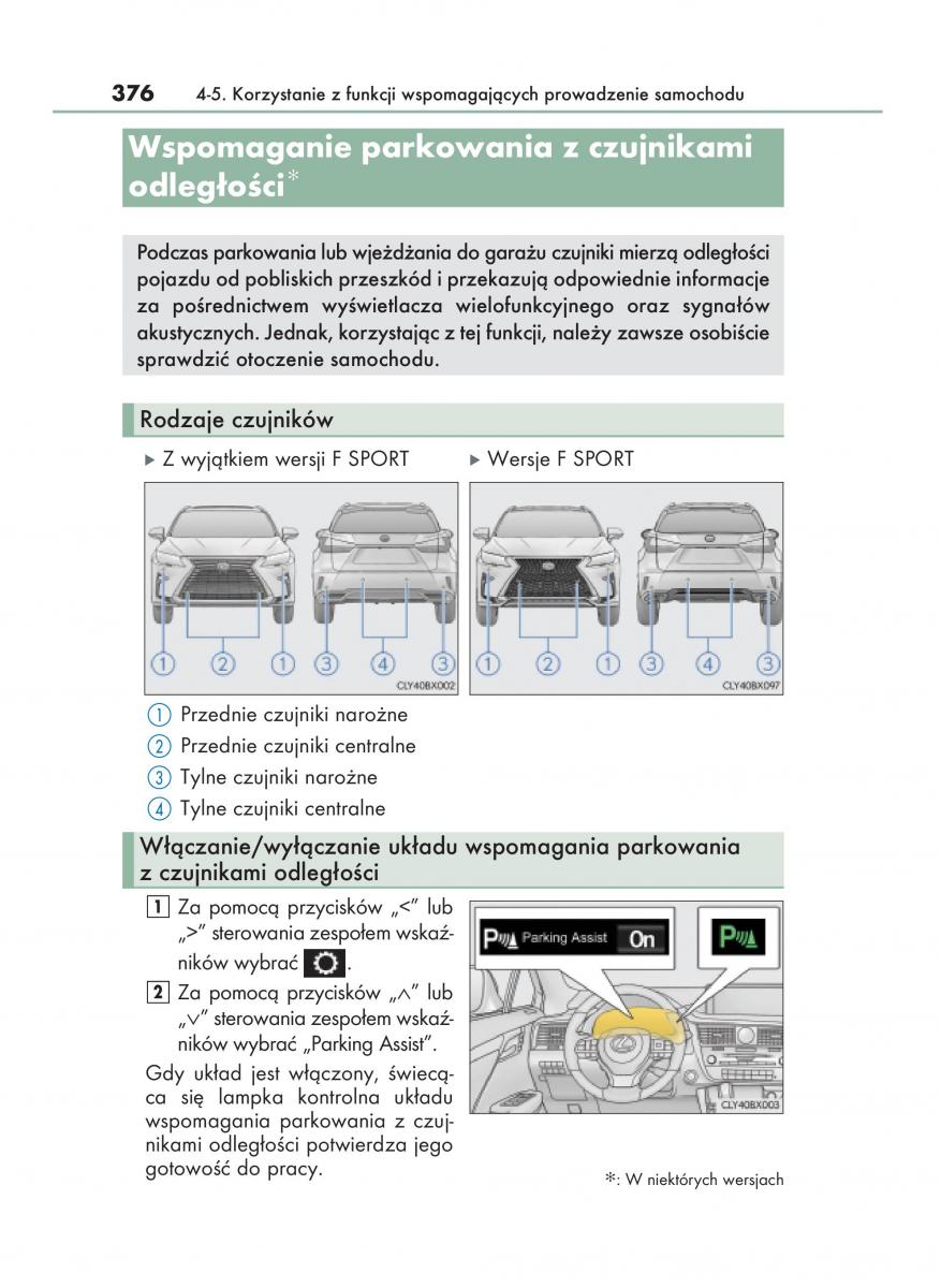 Lexus RX 450h IV 4 instrukcja obslugi / page 376