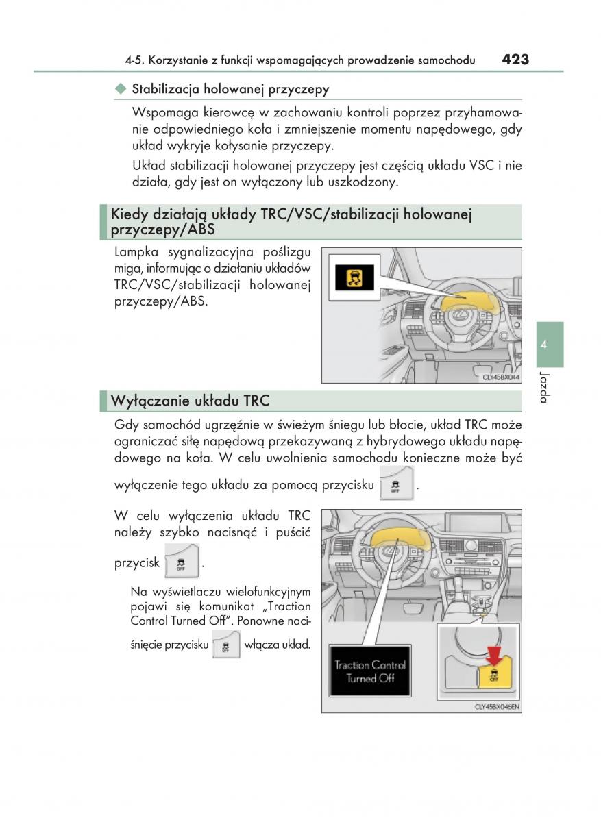 Lexus RX 450h IV 4 instrukcja obslugi / page 423