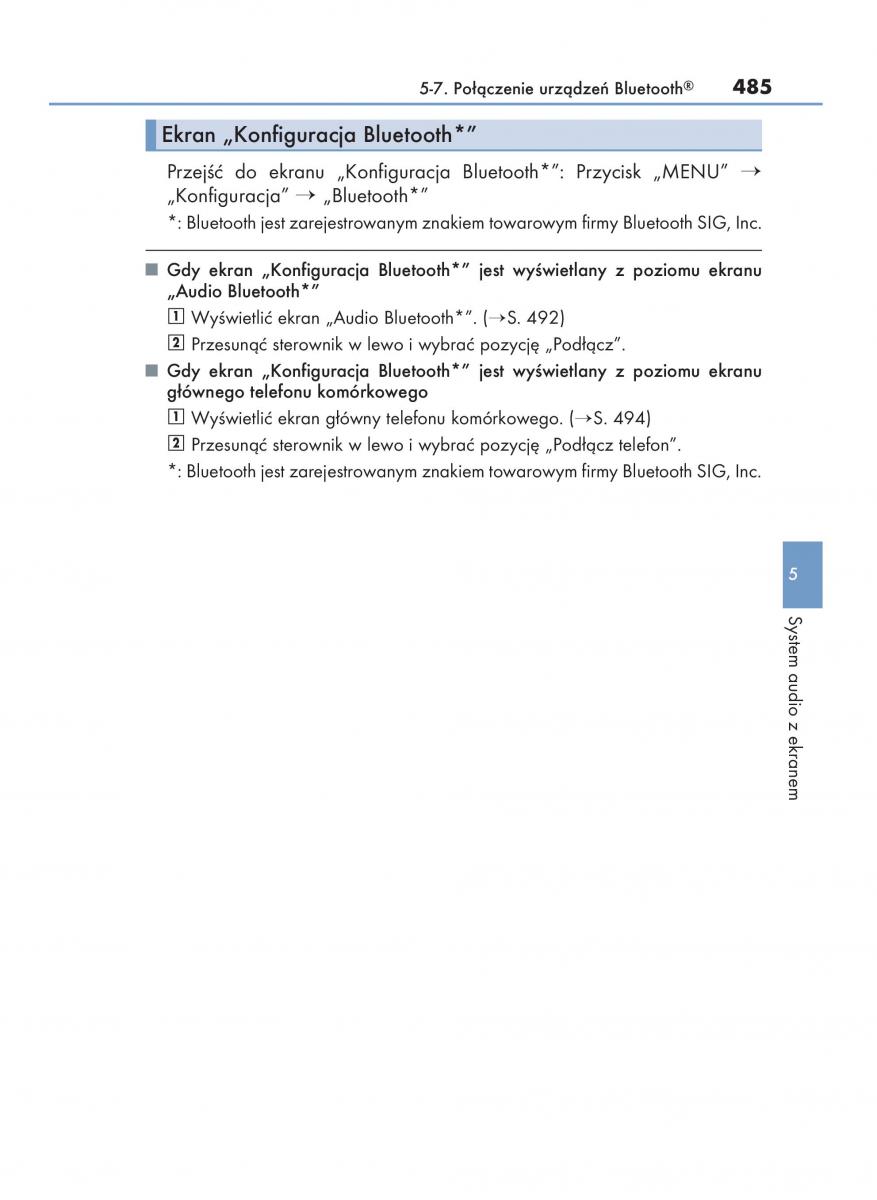 Lexus RX 450h IV 4 instrukcja obslugi / page 485